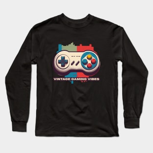 Classic Controller Crew. Vintage gaming. Retro gamepad Long Sleeve T-Shirt